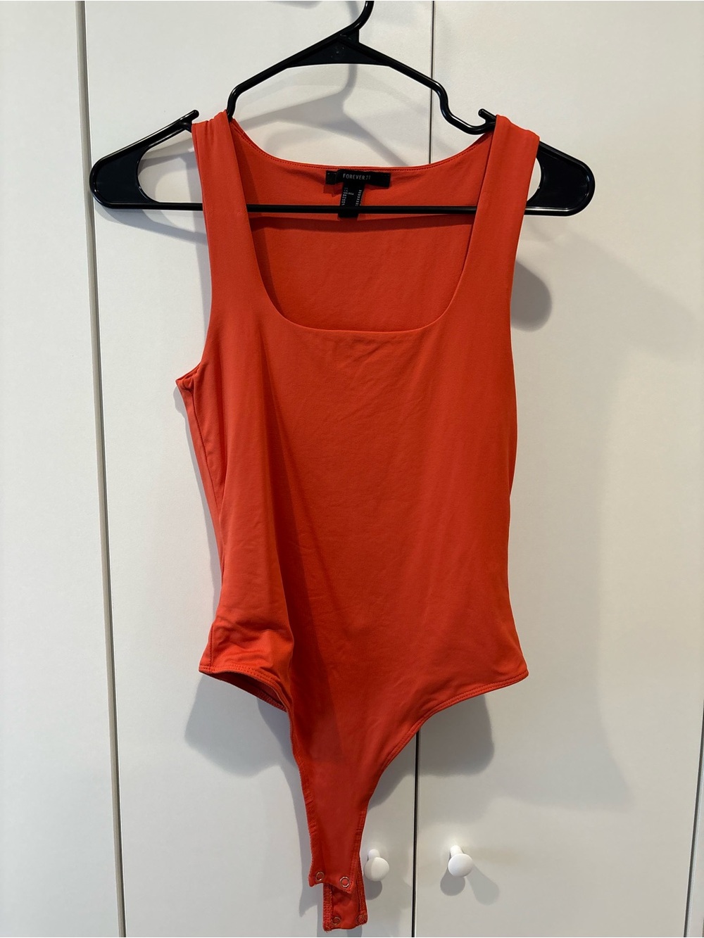 Forever 21 Red-Orange Scoop Neck Bodysuit